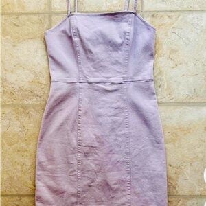 H&M l bodycon jean denim dress jumper lilac lavender light purple